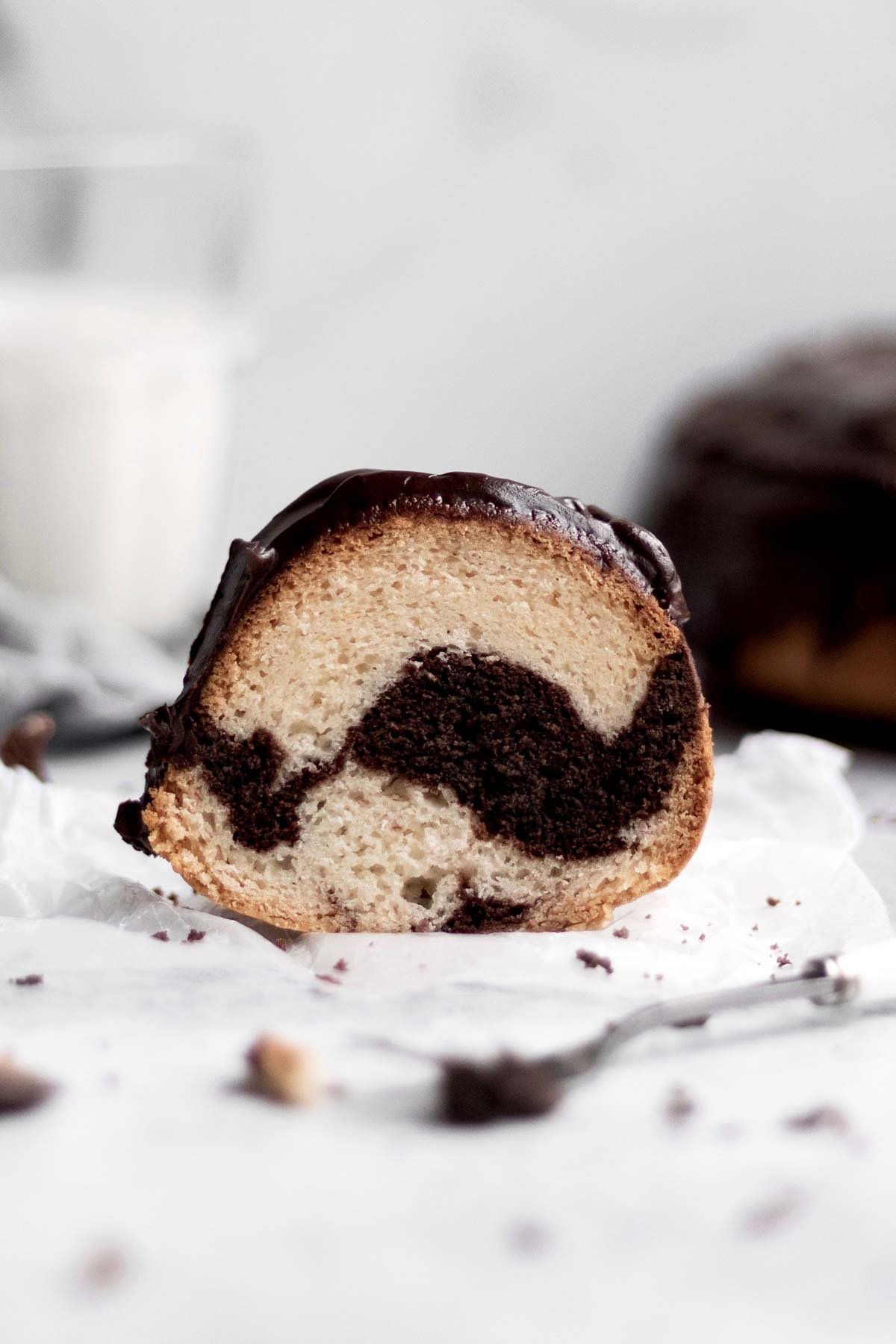 Mini Chocolate Glaze Marble Bundt Cakes