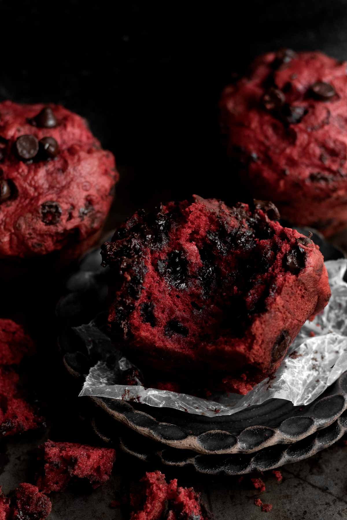 A trio of Red Velvet Muffins.