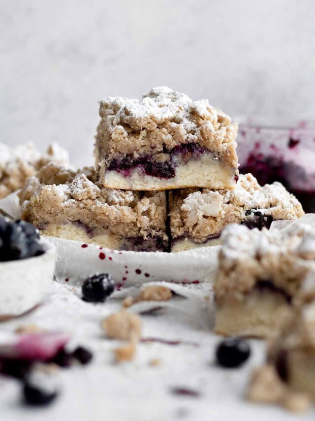 Eggless Blueberry Crumb Cake