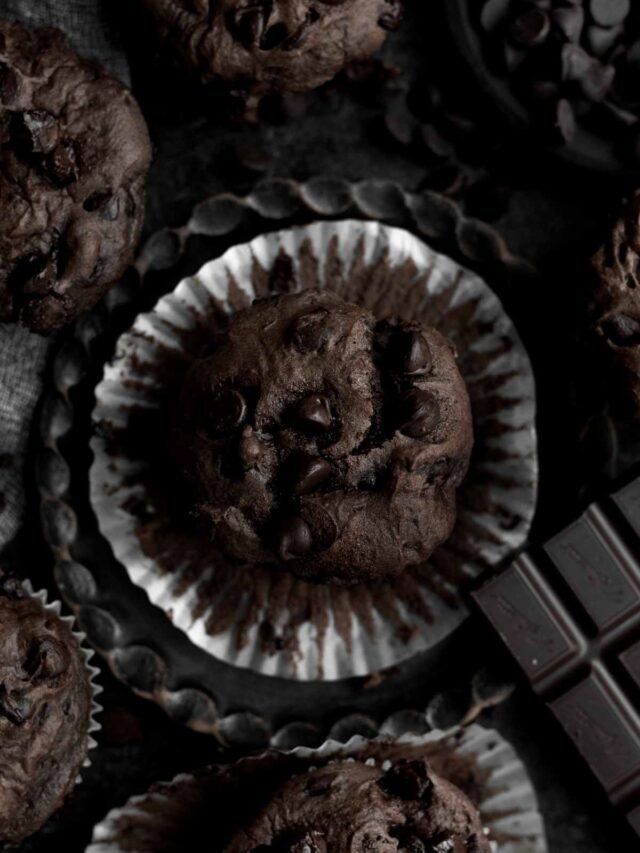 Eggless Chocolate Muffins