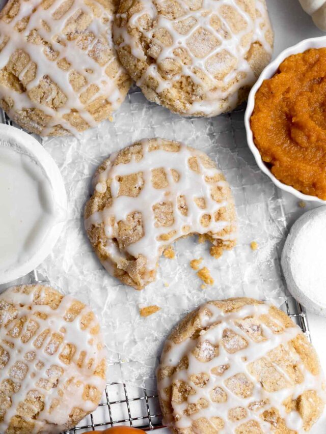Maple Glazed Pumpkin Sugar Cookies