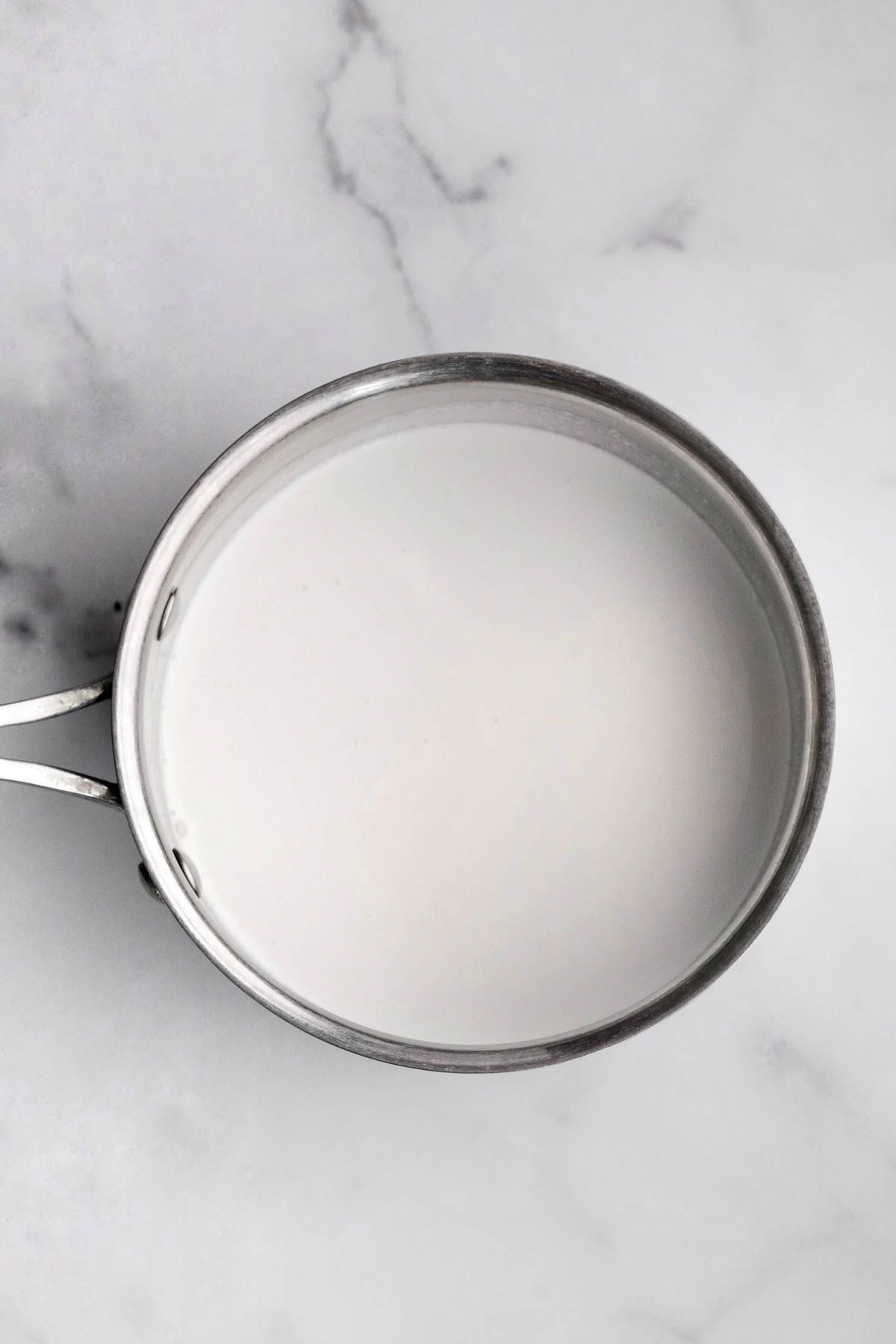 Milk in a saucepan.