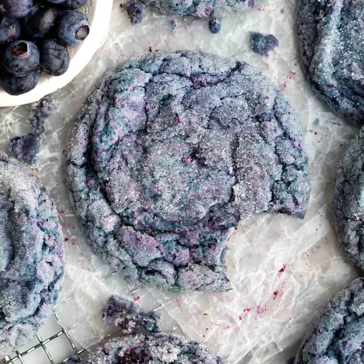 Vegan Blueberry Crumbl Cookies - The Little Blog Of Vegan