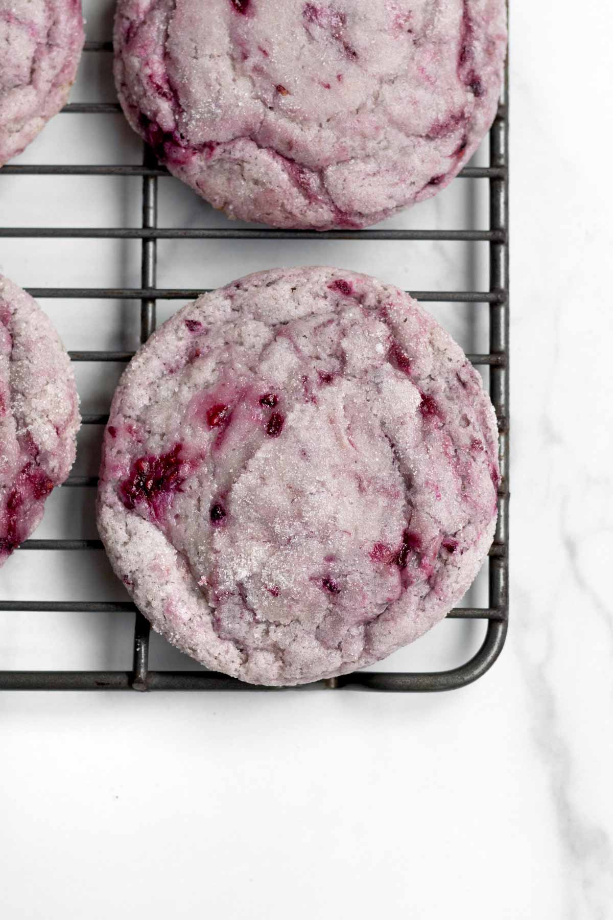 Warm Blackberry Cookies baked to perfection on a cooling rack.