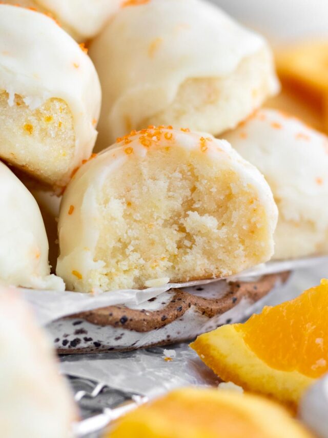 Glazed Orange Shortbread Cookies