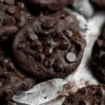 A plate of delicious Mini Chocolate Cookies with melted mini chocolate chips.