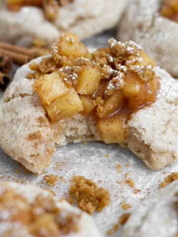 Warm and cozy Apple Pie Cookies with sugary apple filling and buttery graham crumbles.