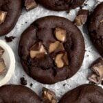Pools of caramel ooze from the sweet Rolo shards atop the chocolate Rolo Cookies.