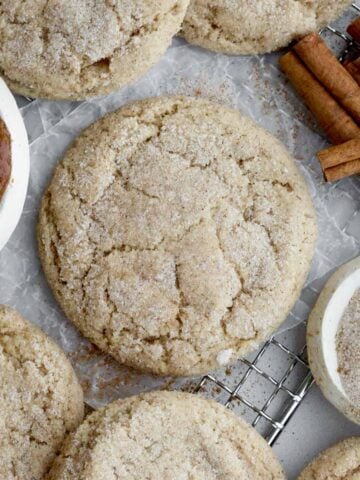Delicious and cozy Apple Butter Cookies coated in cinnamon sugar ready for a crisp autumn.