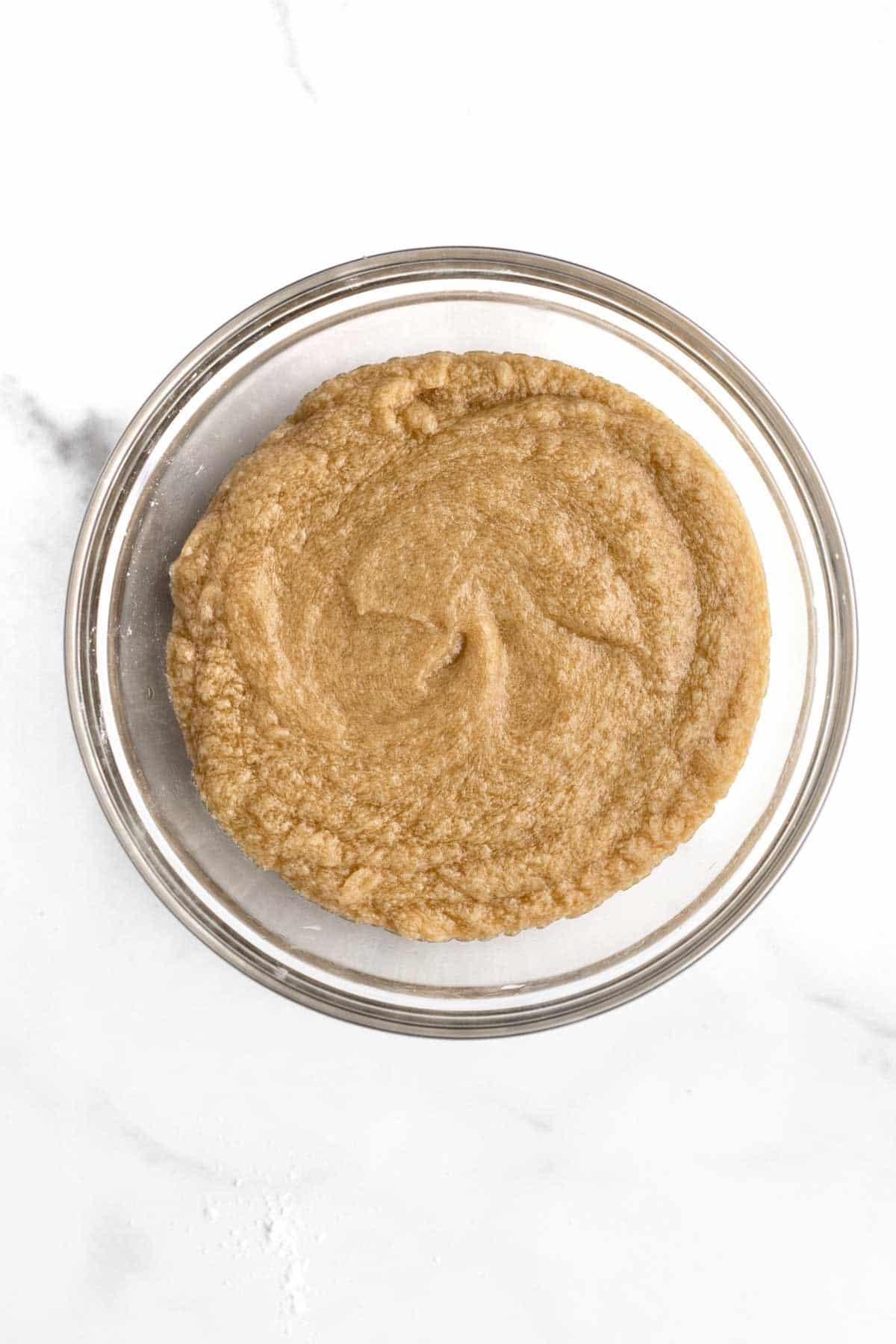 Light brown sugar and vanilla mixed into the cornstarch water.