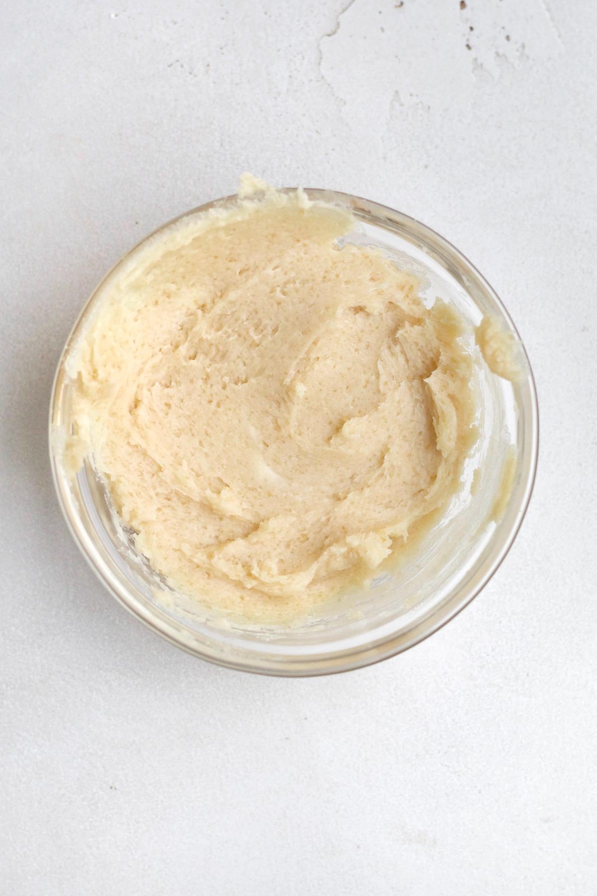 Creamed butter and light brown sugar.