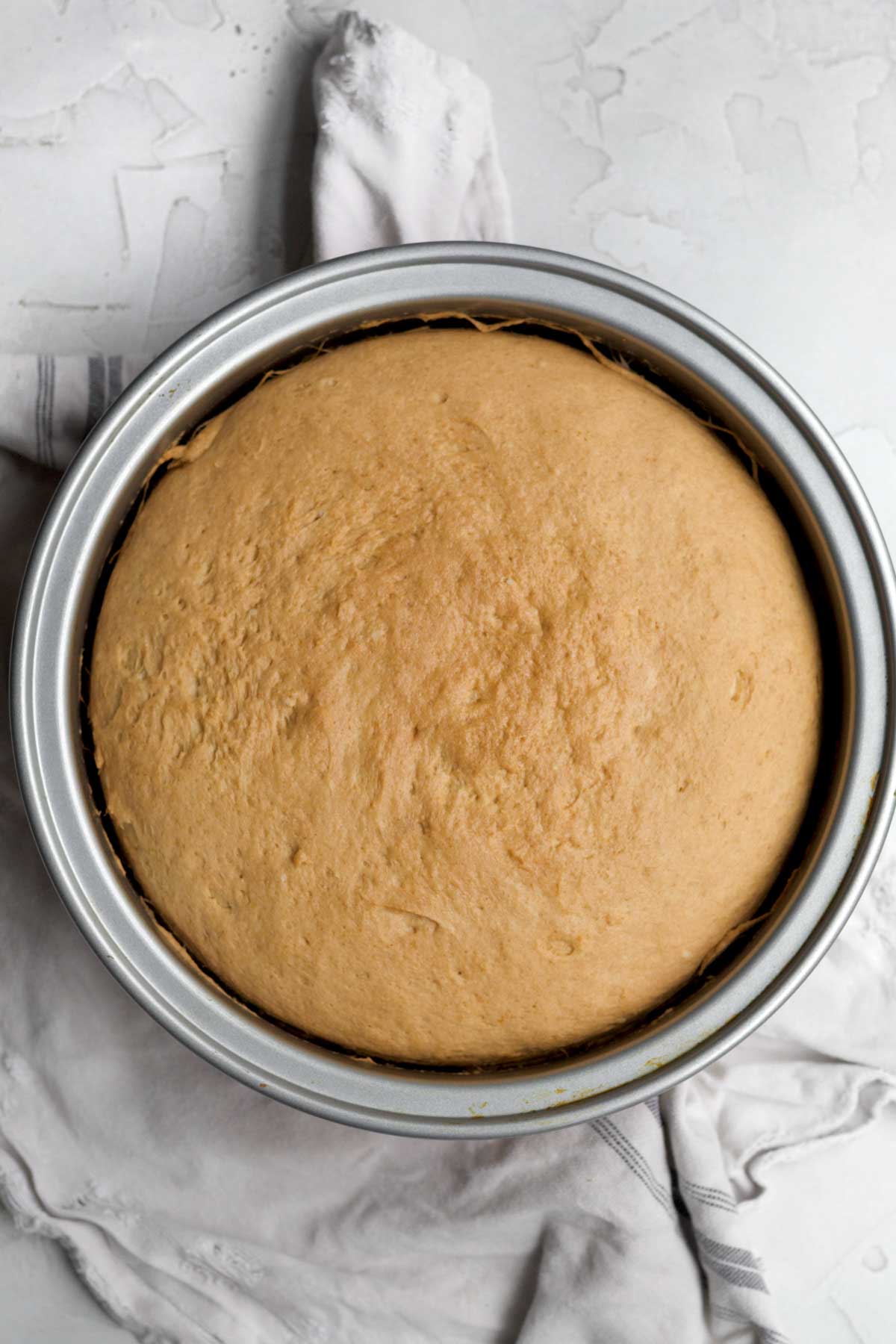 A golden brown baked maple cake base.
