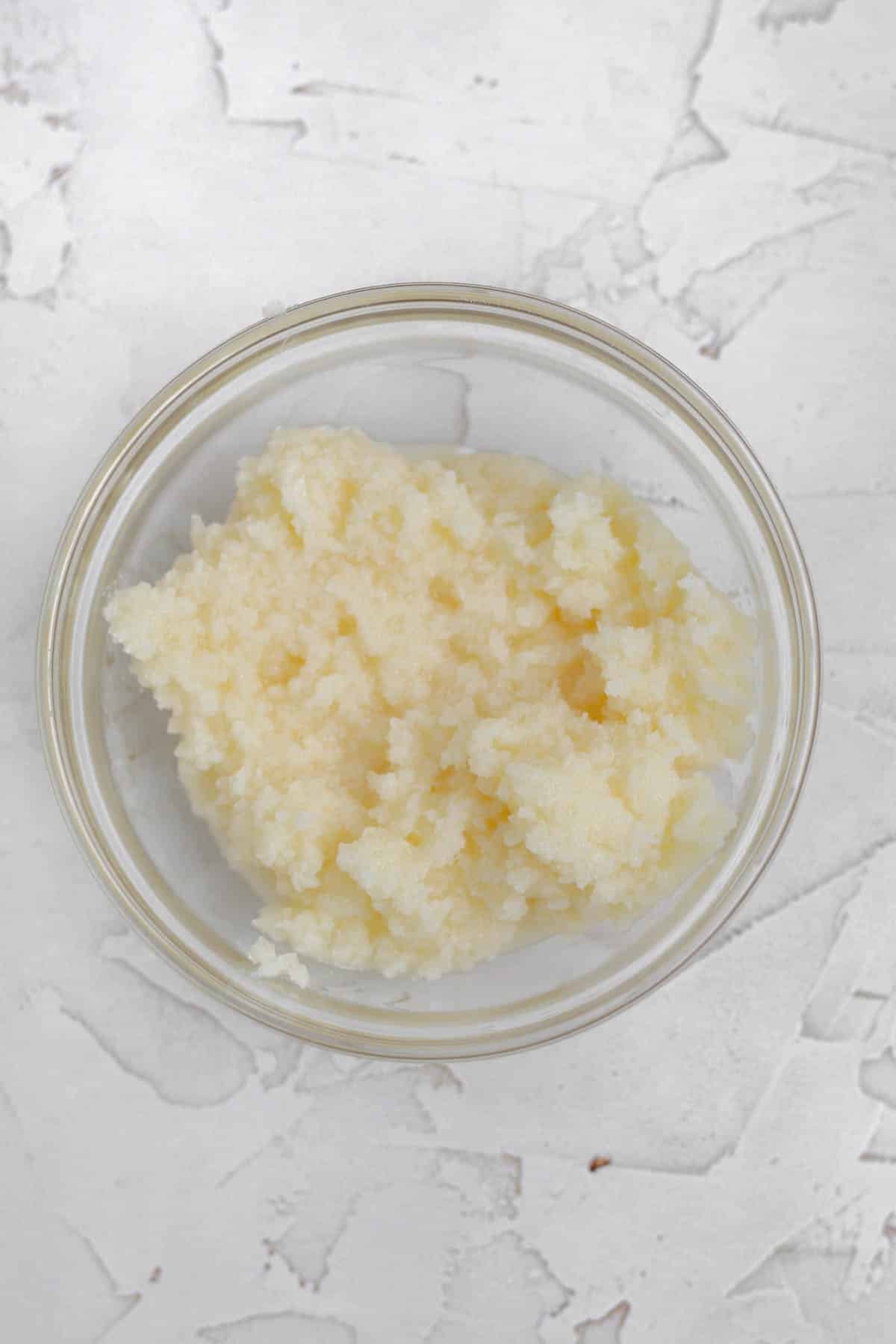 Adding in the cornstarch water and vanilla and mixing.