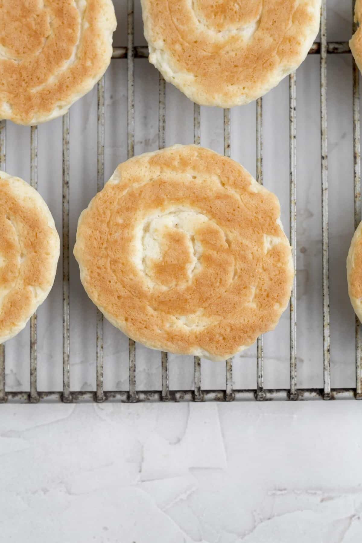 Baking the NYC cookie bases to a golden brown.