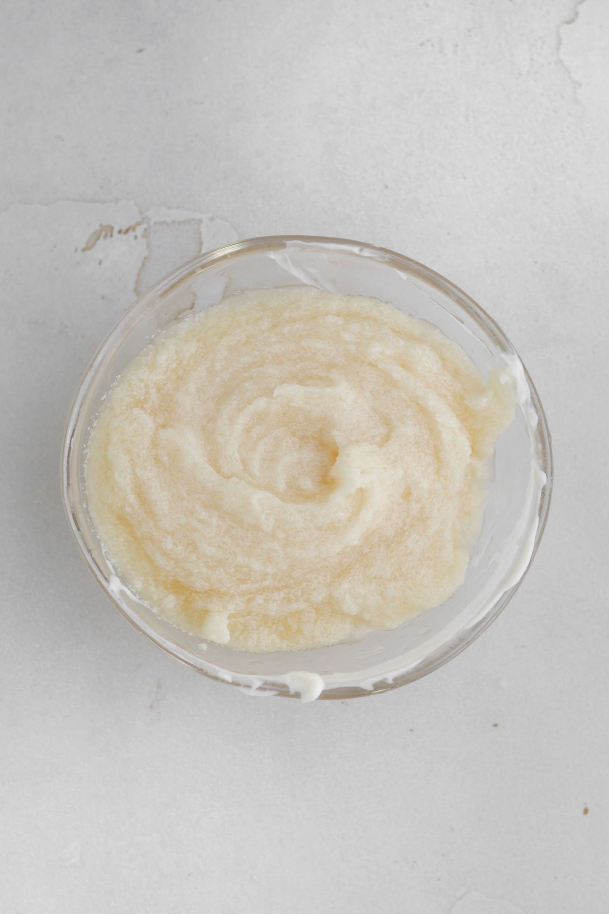 The butter mixed with sugar, vanilla, and cornstarch water.