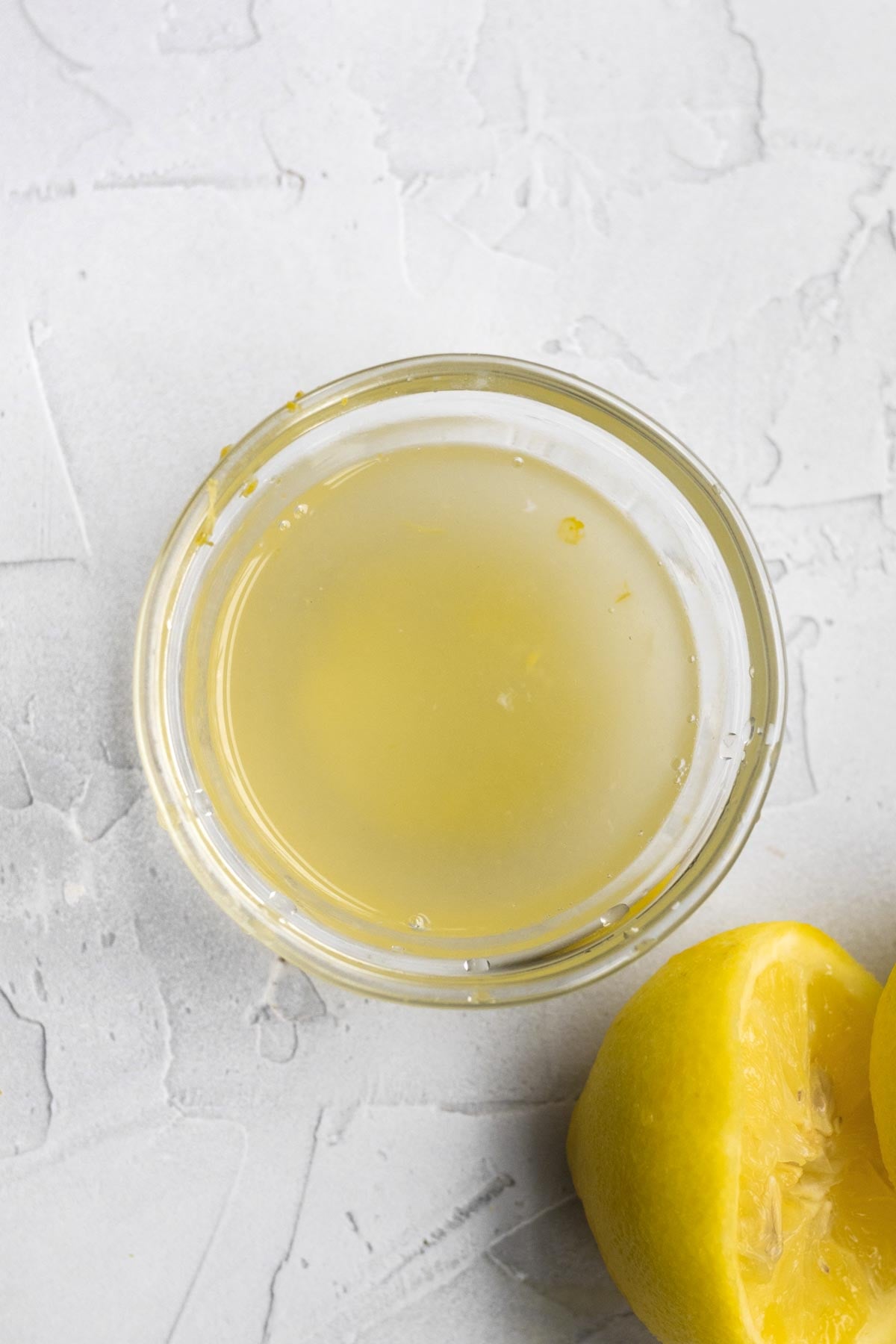 fresh squeezed lemon juice in a bowl.