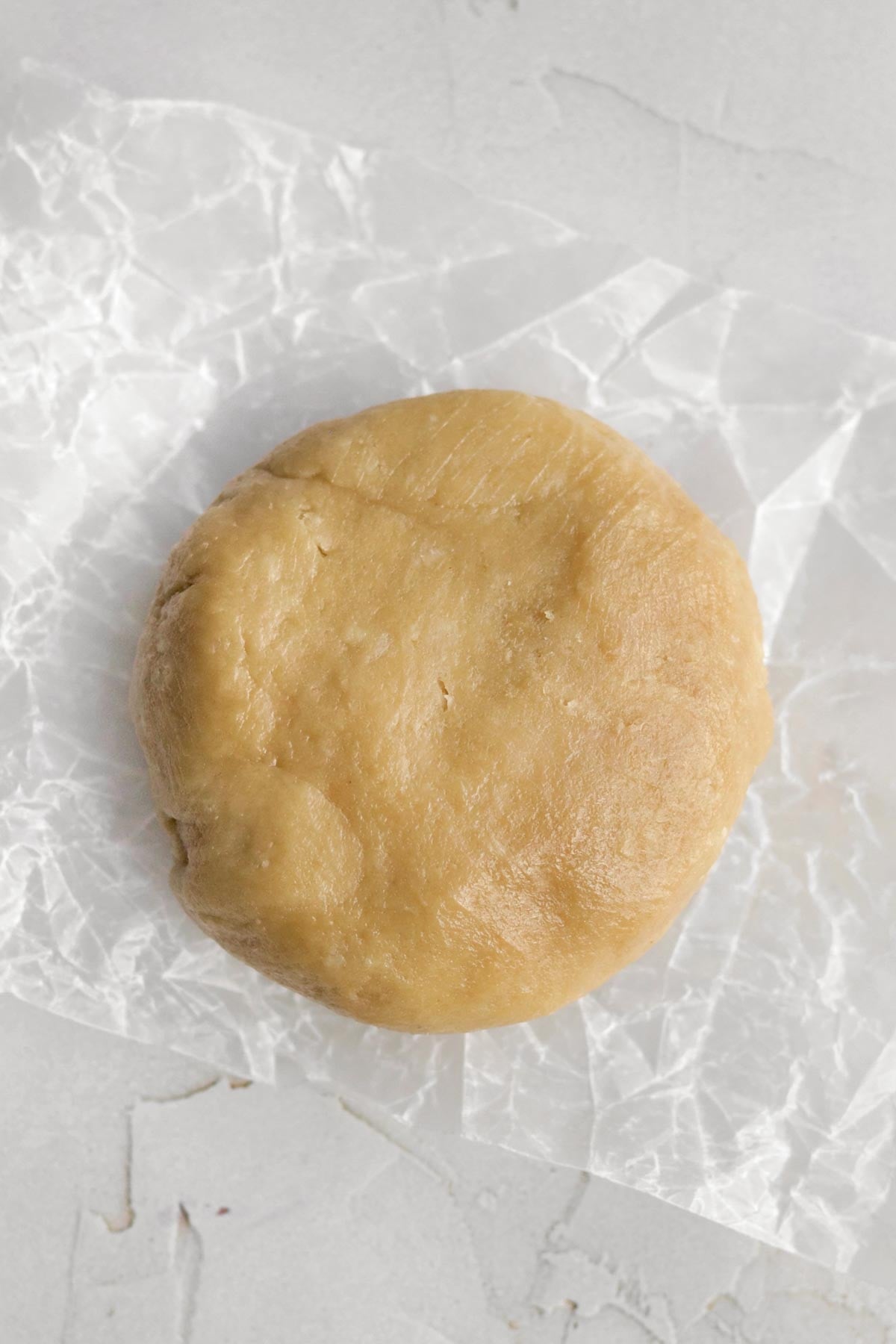 a flat disc of brown sugar cookie dough.