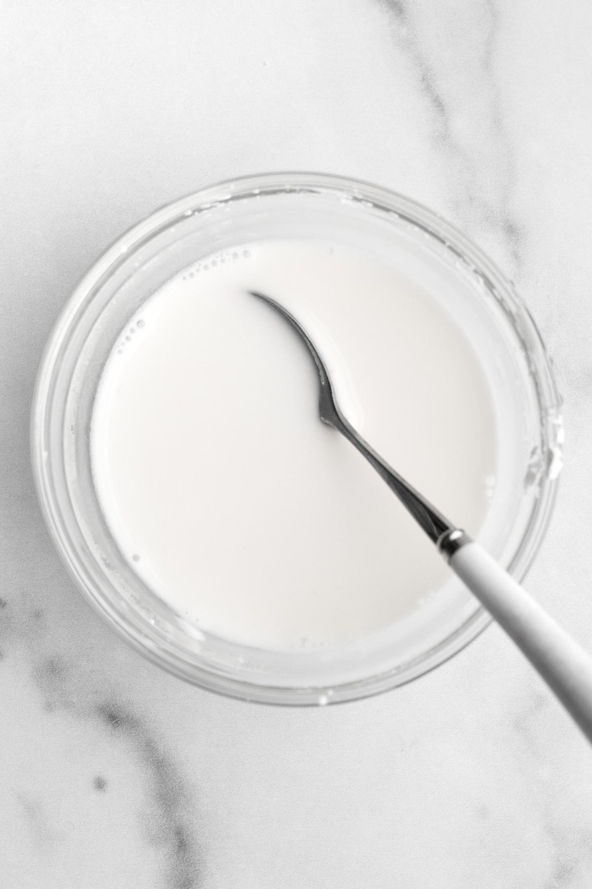 a bowl of milky white cornstarch water.