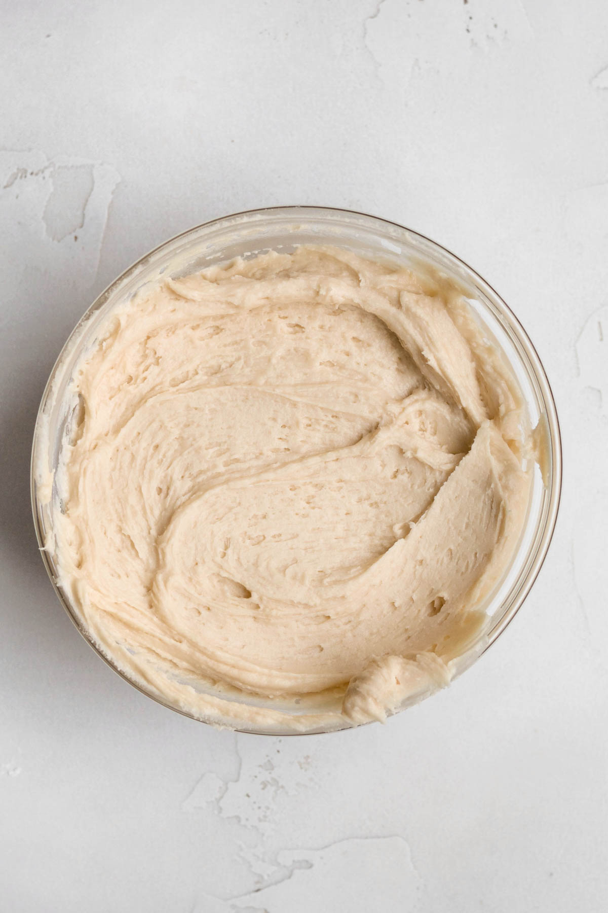 creamy wow butter frosting in a bowl.