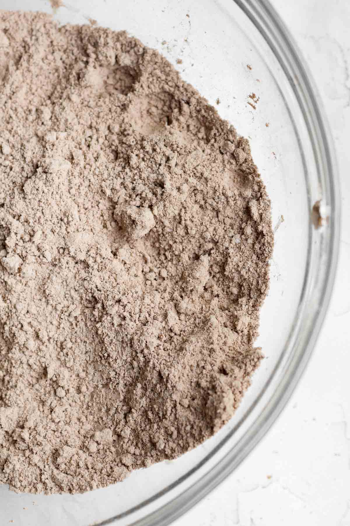 The chocolatey dry ingredients.