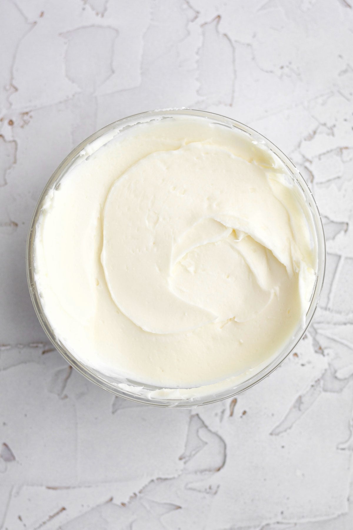 Cream cheese and sugar mixed smooth.